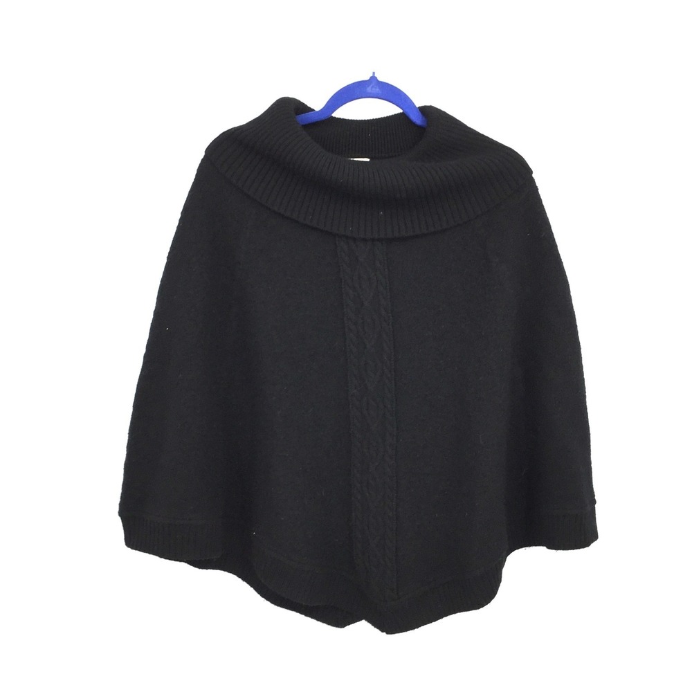 Talbots Black turtle neck knit‎ poncho boho cottagecore fairycore whimsigoth S/M